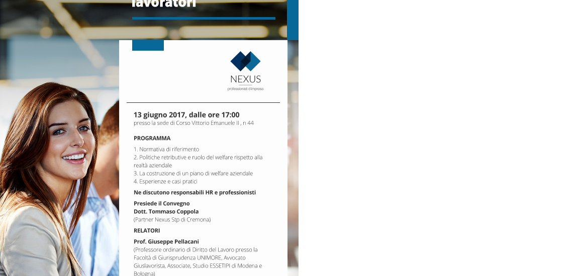 Il welfare aziendale – slides convegno Nexus – Essetipi – Labour C. – Cremona 13.7.2017